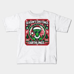 Extraterrestrial Christmas: Festive Greetings Kids T-Shirt